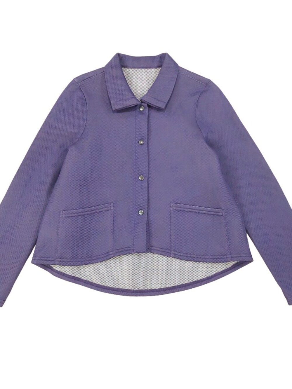 Babette SF Collared Mesh Jacket Womens XS, Purple Snap-Up Lightweight Pockets